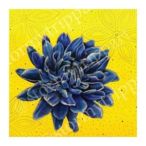 Dhalia Flower Painting Reproduction